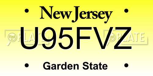 U95FVZ New Jersey License Plate