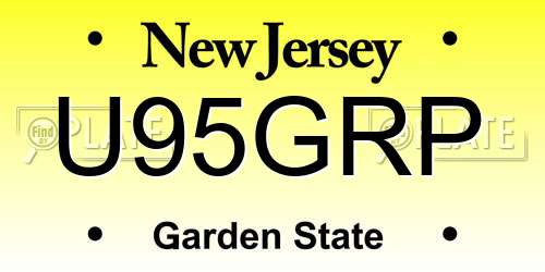 U95GRP New Jersey License Plate