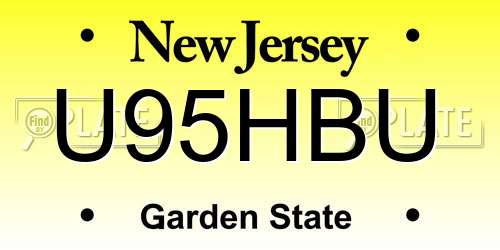 U95HBU New Jersey License Plate