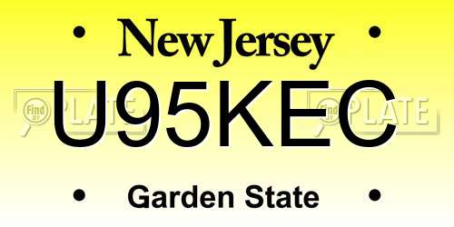 U95KEC New Jersey License Plate
