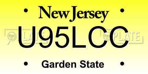 U95LCC New Jersey License Plate