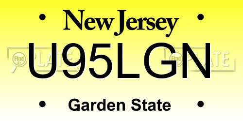 U95LGN New Jersey License Plate