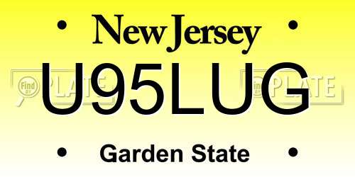 U95LUG New Jersey License Plate