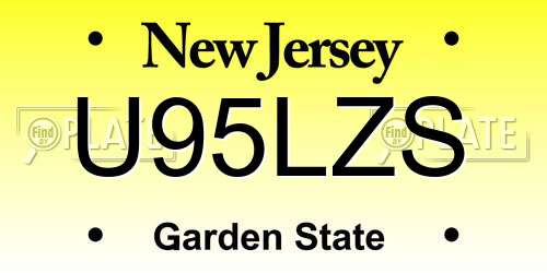 U95LZS New Jersey License Plate