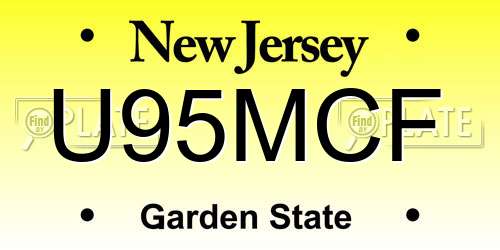 U95MCF New Jersey License Plate