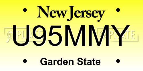 U95MMY New Jersey License Plate