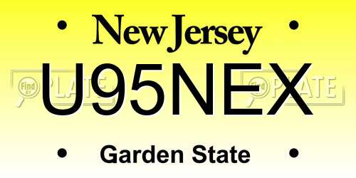 U95NEX New Jersey License Plate