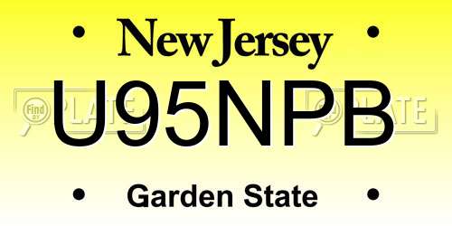 U95NPB New Jersey License Plate