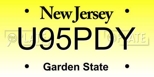 U95PDY New Jersey License Plate