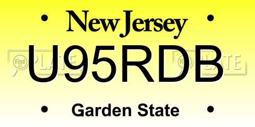 U95RDB New Jersey License Plate