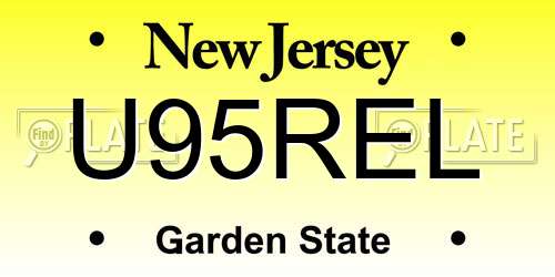U95REL New Jersey License Plate