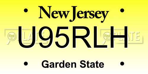U95RLH New Jersey License Plate