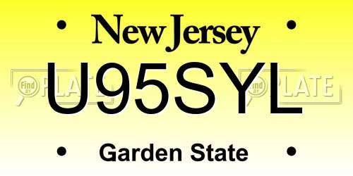 U95SYL New Jersey License Plate