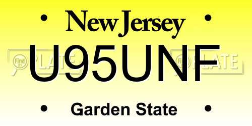 U95UNF New Jersey License Plate