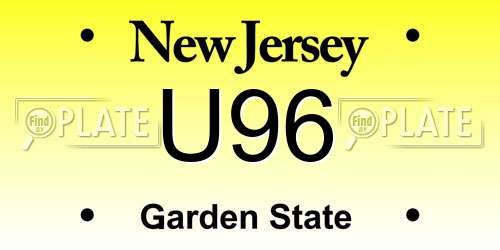 U96 New Jersey License Plate