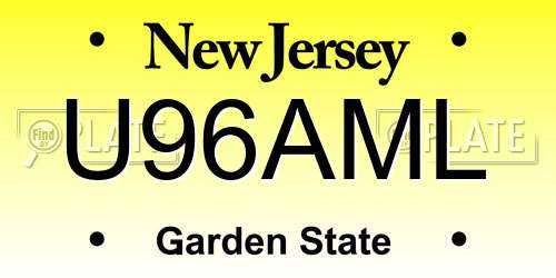 U96AML New Jersey License Plate