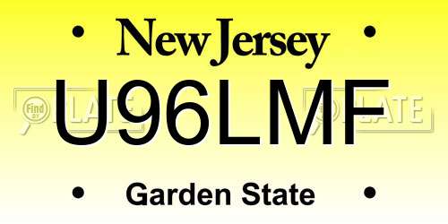 U96LMF New Jersey License Plate