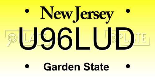 U96LUD New Jersey License Plate
