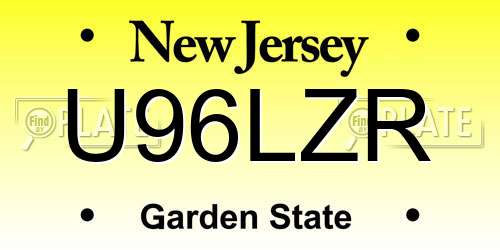 U96LZR New Jersey License Plate