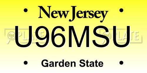 U96MSU New Jersey License Plate