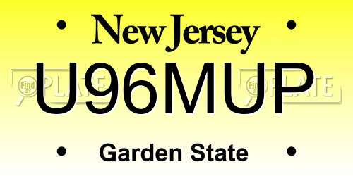 U96MUP New Jersey License Plate