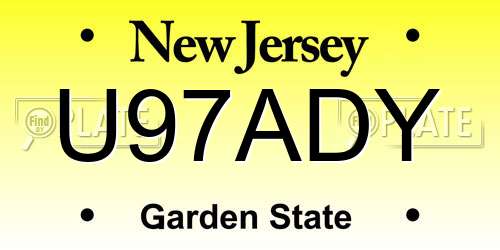 U97ADY New Jersey License Plate