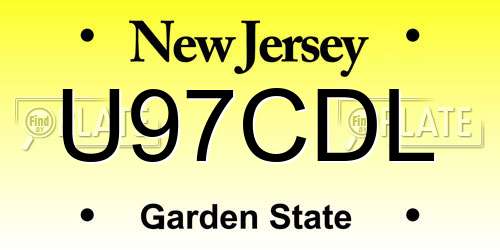U97CDL New Jersey License Plate