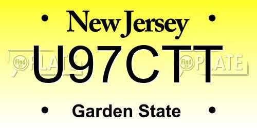 U97CTT New Jersey License Plate