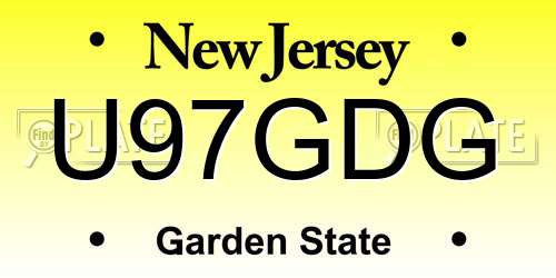 U97GDG New Jersey License Plate
