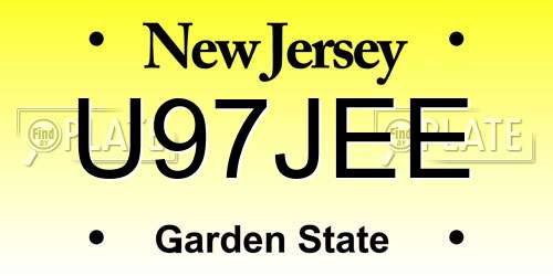 U97JEE New Jersey License Plate