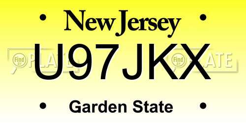U97JKX New Jersey License Plate