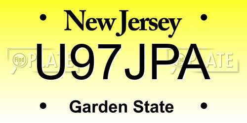 U97JPA New Jersey License Plate