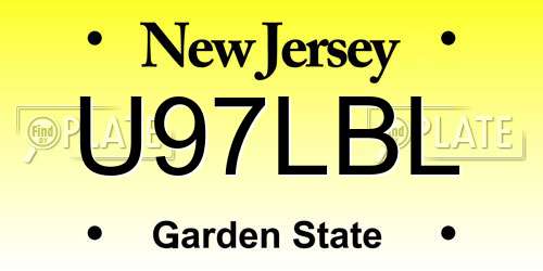 U97LBL New Jersey License Plate
