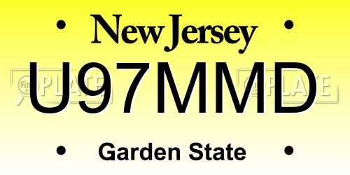 U97MMD New Jersey License Plate