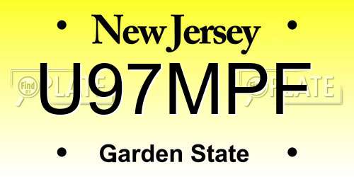 U97MPF New Jersey License Plate