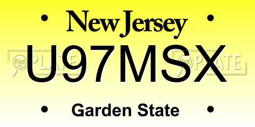 U97MSX New Jersey License Plate