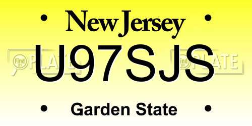 U97SJS New Jersey License Plate