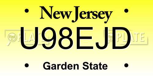 U98EJD New Jersey License Plate