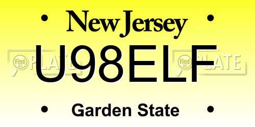 U98ELF New Jersey License Plate
