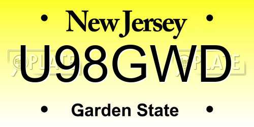 U98GWD New Jersey License Plate