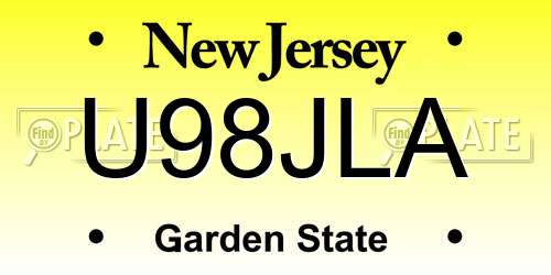 U98JLA New Jersey License Plate