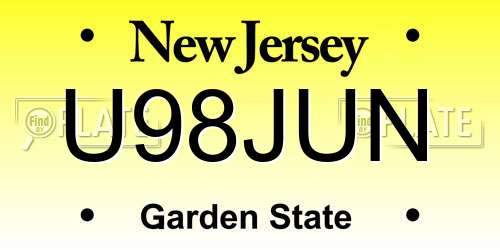 U98JUN New Jersey License Plate