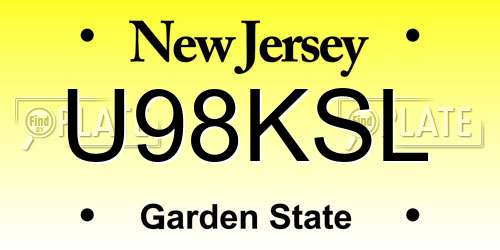 U98KSL New Jersey License Plate
