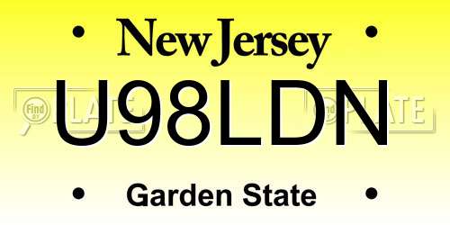 U98LDN New Jersey License Plate