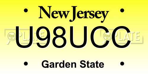 U98UCC New Jersey License Plate