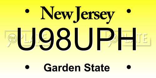 U98UPH New Jersey License Plate