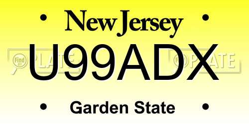 U99ADX New Jersey License Plate