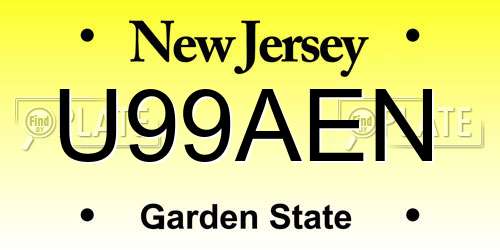 U99AEN New Jersey License Plate
