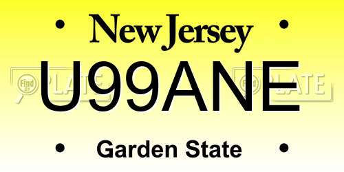 U99ANE New Jersey License Plate