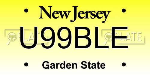 U99BLE New Jersey License Plate